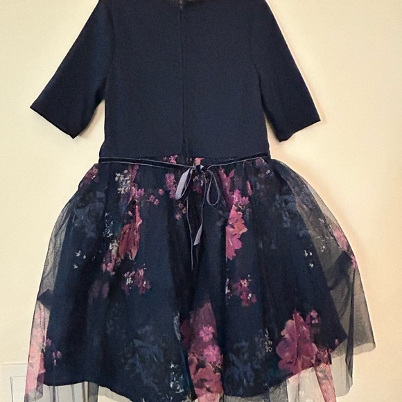 Pink & Violet Girls Sz 12 Navy Blue w/Pink Flowers Party Dress. Fluffy Tulle. - Picture 5 of 10
